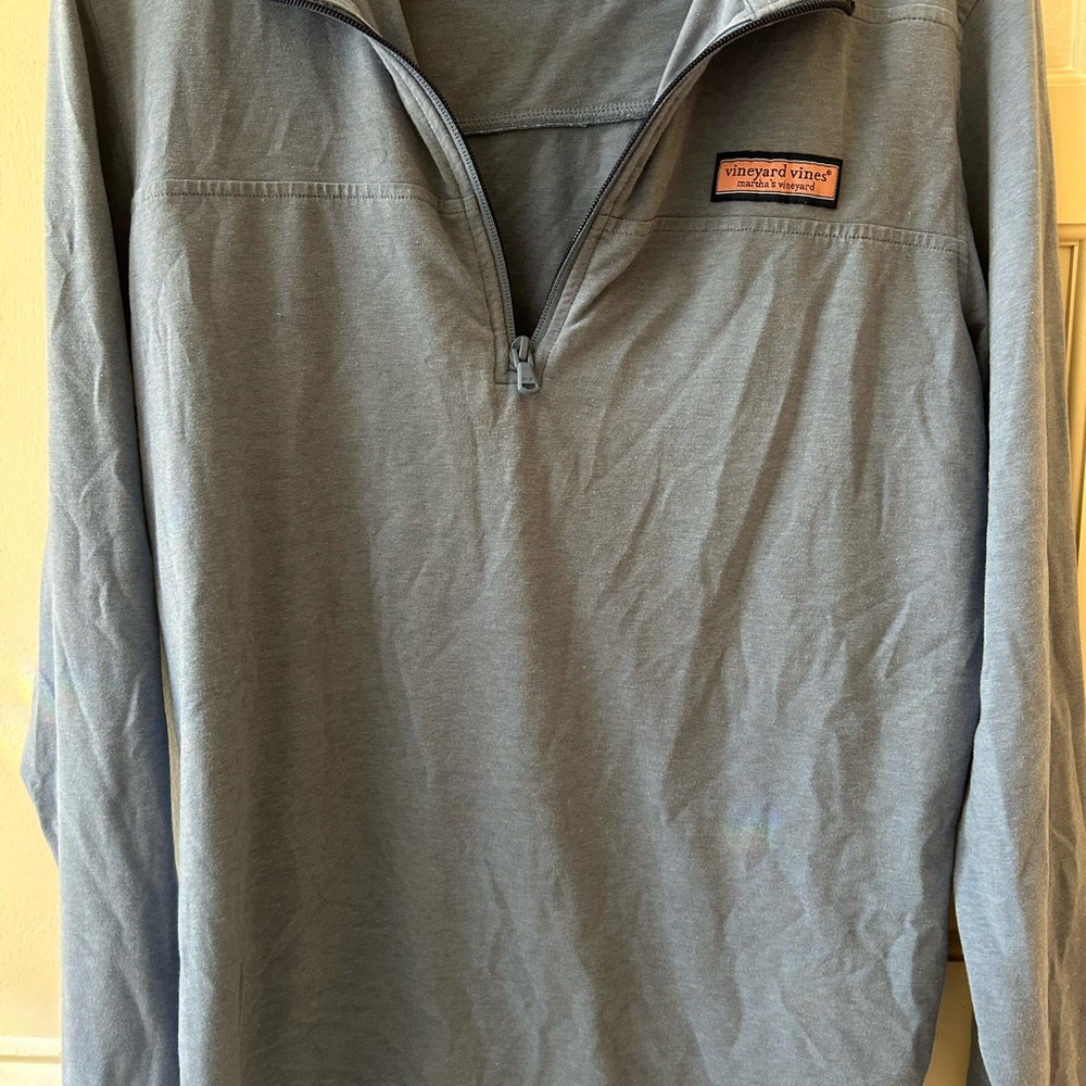 Vineyard Vines Men's Gray Quarter-Zip Pullover